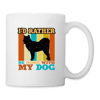 Canadian Eskimo Dog Love Silhouette Vintage Sunset - Mug blanc - blanc - Droite