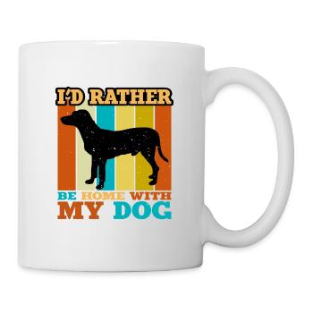 Chien Francais Blanc Et Noir Dog Silhouette Retro - Mug - white - Right