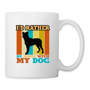 Cao Fila De Seo Miguel Dog Silhouette Retro Sunset - Mug - white - Right