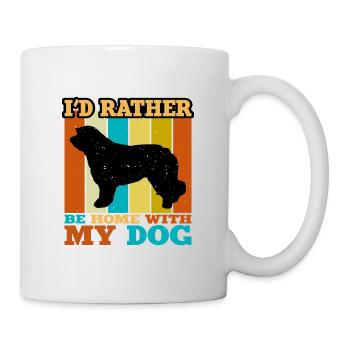 Katalanische Schäferhündin Hundeliebhaber Silhouette Retro Sonnenuntergang - Tasse - Weiß - Rechts