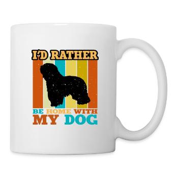 Cao da Serra de Aires Hund Silhouette Retro Sonnenuntergang - Tasse - Weiß - Rechts
