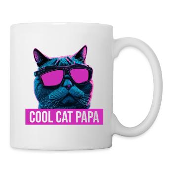 Cool Cat Papa Futuristic Style Design - Mug - white - Right