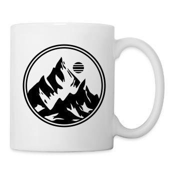 Berge Symbol Mountains Kreis - Tasse - Weiß - Rechts