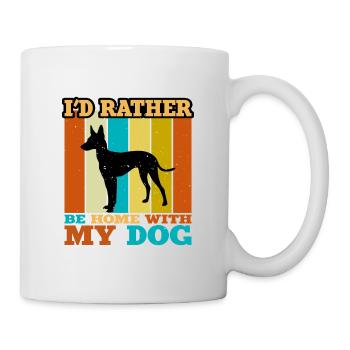 Cirneco Dell Ätna Hundeliebe Silhouette Retro Sonnenuntergang - Tasse - Weiß - Rechts