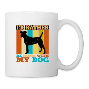 Chilean Fox Terrier Dog Silhouette Retro Sunset - Mug - white - Right