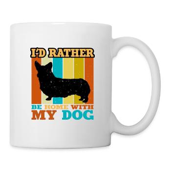 Corgi Dog Silhouette Vintage Sunset for Dog Lovers - Mug - white - Right