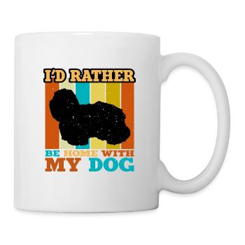 Coton De Tuléar Chien Amour Silhouette Vintage Coucher de Soleil - Mug blanc - blanc - Droite