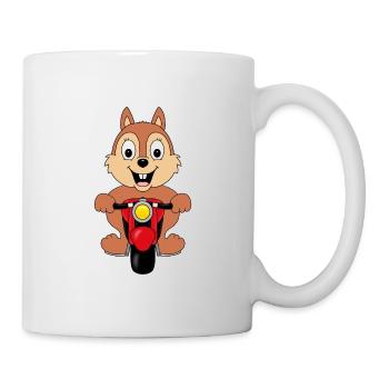 EICHHÖRNCHEN - MOTORRAD - BIKER - TIER - Tasse - Weiß - Rechts