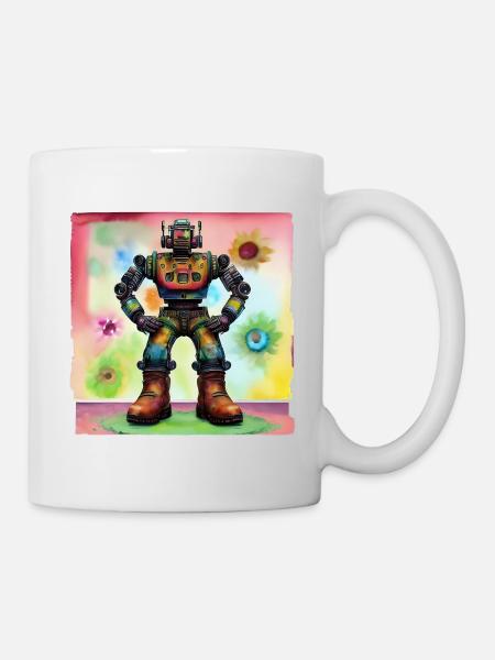 Robo Blume - Tasse - Weiß