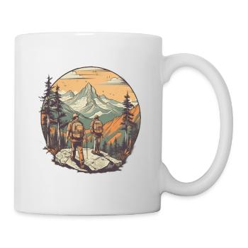 Cooles Wanderer Motiv - Wandern in den Bergen - Tasse - Weiß - Rechts