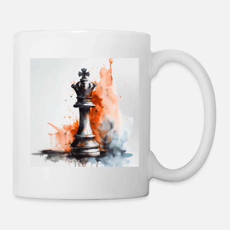 Kunstvoller Schachkönig - Tasse - Weiß