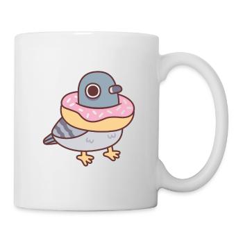 Niedliche Taube mit Donut um den Hals - Tasse - Weiß - Rechts