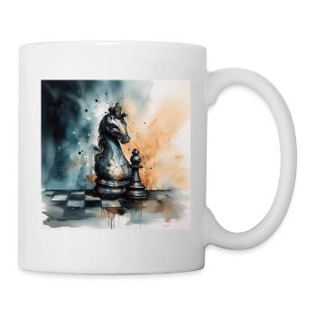 Kunstvoller Schachritter - Tasse - Weiß - Rechts