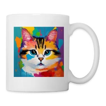 Cat Domestic Cat Oil Painting - Mug - white - Right