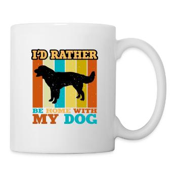 Drentse Patrijshond Hund Silhouette Retro Sunset - Tasse - Weiß - Rechts