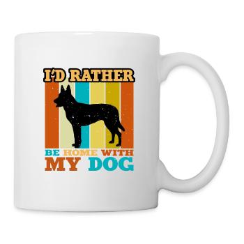 Dutch Shepherd Dog Lover Silhouette Vintage Sunset - Mug - white - Right
