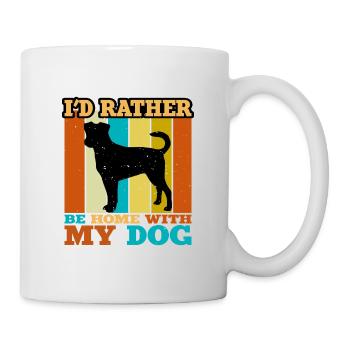Chien de ferme suédois danois Silhouette Retro Coucher de soleil - Mug blanc - blanc - Droite