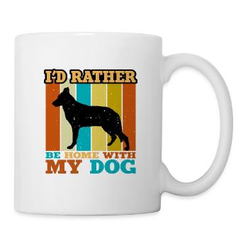 Silhouette de chien de berger d’Europe de l’Est Rétro Coucher de soleil - Mug blanc - blanc - Droite