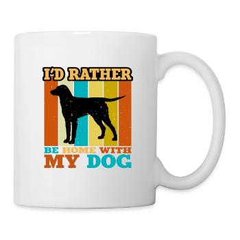Curly Coated Retriever Hund Silhouette Retro Sunset - Tasse - Weiß - Rechts