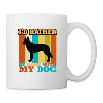 Tchécoslovaque Chien-Loup Silhouette Rétro Coucher de Soleil - Mug blanc - blanc - Droite