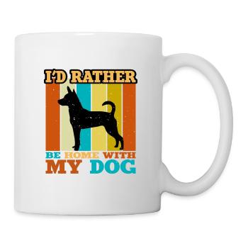 Decker Rat Terrier Dog Silhouette Retro Sunset - Mug blanc - blanc - Droite