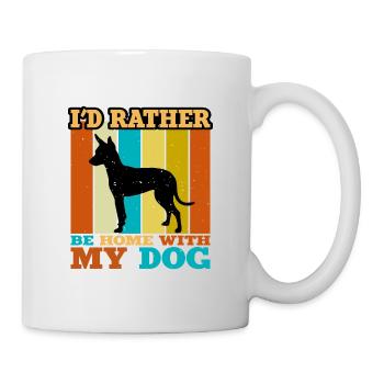 Anglais Toy Terrier Black Tan Dog Silhouette - Mug blanc - blanc - Droite