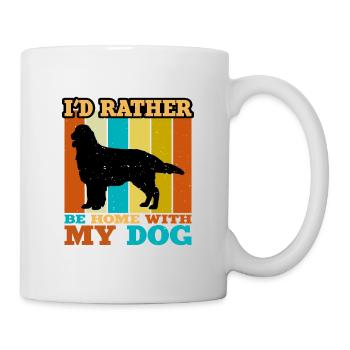 Flat Coated Retriever Dog Silhouette Retro Sunset - Mug blanc - blanc - Droite