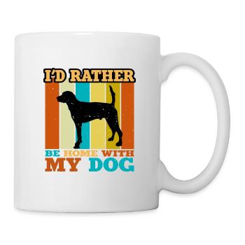 Englischer Foxhound Hundeliebhaber Silhouette Retro Sunset - Tasse - Weiß - Rechts