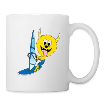 WINDSURFER - MONSTER - SURFER - WASSERSPORT - Tasse - Weiß - Rechts
