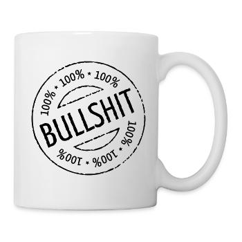 100% Bullshit Stamp (Stempel / Black) - Tasse - Weiß - Rechts