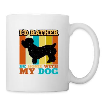 Glen De Imaal Terrier Dog Silhouette Rétro Coucher de Soleil - Mug blanc - blanc - Droite