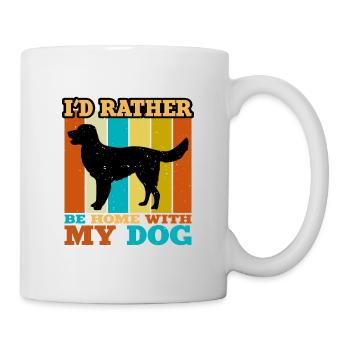 German Longhaired Pointer Dog Silhouette Retro - Mug - white - Right