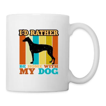 Grey Hound Hund Lover Silhouette Vintage Sunset - Tasse - Weiß - Rechts