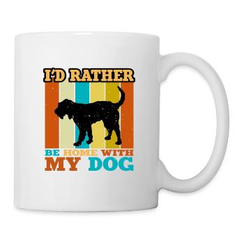 Griffon Nivernais Chien Amour Silhouette Rétro Coucher de Soleil - Mug blanc - blanc - Droite