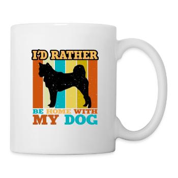 Hokkaido Ken Dog Lover Silhouette Vintage Sunset - Mug - white - Right