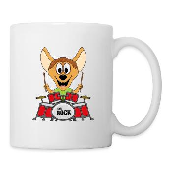 SCHLAGZEUG - MUSIK - BAND - ROCK - HYÄNE - TIER - Tasse - Weiß - Rechts