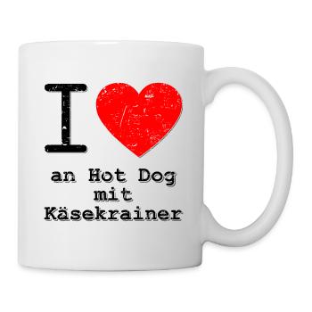 I love Hotdog mit Käsekrainer - Tasse - Weiß - Rechts
