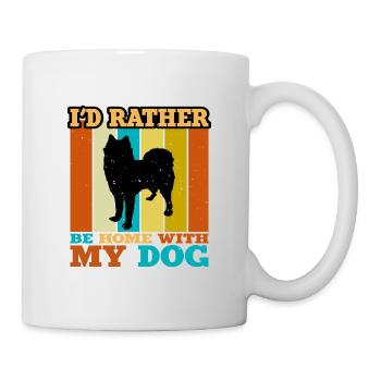 Husky Dog Silhouette Vintage Sunset pour les amoureux des chiens - Mug blanc - blanc - Droite