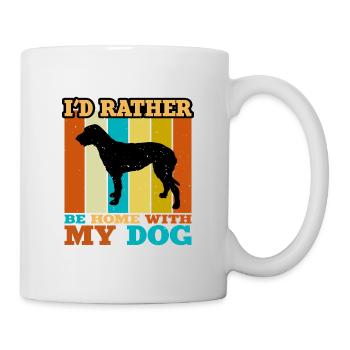 Irish Wolfhound Dog Love Silhouette Vintage Sunset - Mug blanc - blanc - Droite
