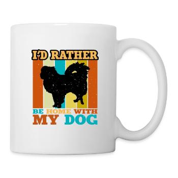 Japanischer Kinn Hund Liebhaber Silhouette Vintage Sonnenuntergang - Tasse - Weiß - Rechts