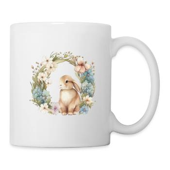 Rabbit flower wreath - Mug - white - Right