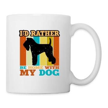 Kerry Blue Terrier Dog Silhouette Retro Sunset - Mug - white - Right