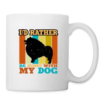 Keeshond Dog Lover Silhouette Vintage Sunset - Mug - white - Right
