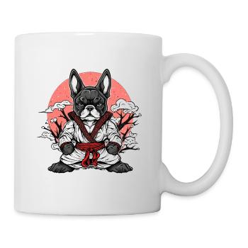 Französische Bulldogge Kung Fu Anime Stil - Tasse - Weiß - Rechts