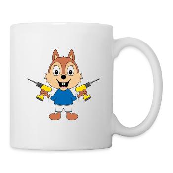 BOHRER - EICHHÖRNCHEN - HANDWERKER - Tasse - Weiß - Rechts
