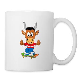 STIER - SKATEBOARD - SPORT - TIER - TIERISCH - GUT - Tasse - Weiß - Rechts