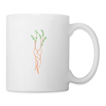 Cuddles HUGS carrots line art - Mug - white - Right