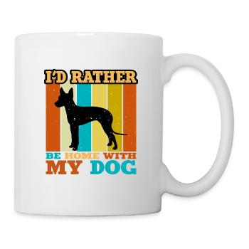Mexicain Sans Poils Chien Amoureux Silhouette Rétro Coucher de Soleil - Mug blanc - blanc - Droite