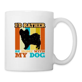 Papillon Dog Lover Silhouette Vintage Sunset - Mug blanc - blanc - Droite