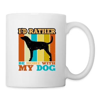 Léopard Chien Chien Amoureux Silhouette Vintage Coucher de Soleil - Mug blanc - blanc - Droite